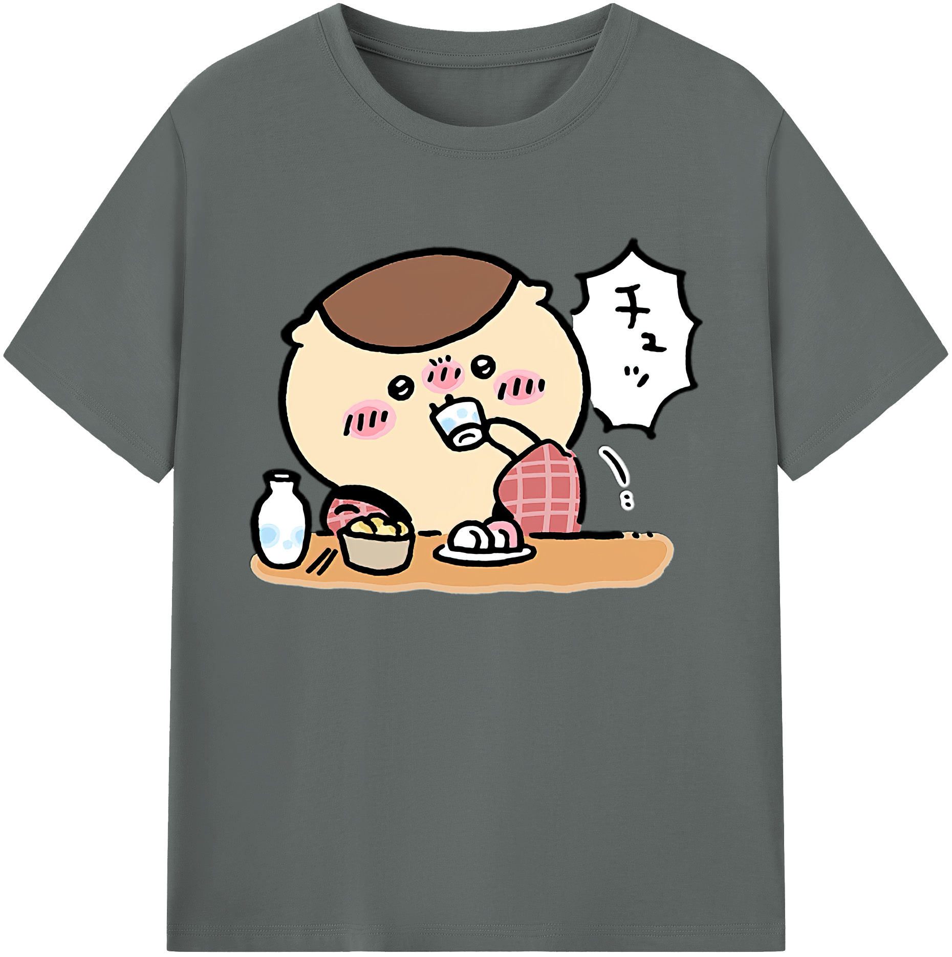 （画像用） ちいかわ くりまんじゅう Chii-kawa kuri manjū 綿100％ メンズ半袖Tシャツ｜肌触りやわらか＆通気性